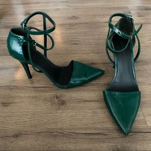 Alexander Wang patent green heels